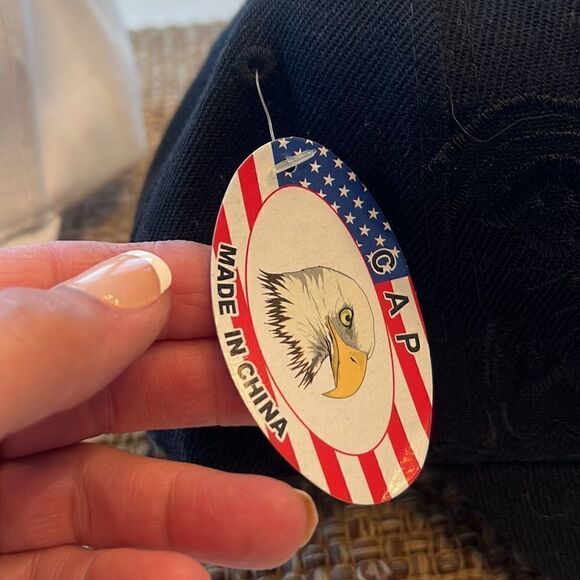 Two AMERICA USA Pride new with tags Eagle adjustable baseball caps Hats Lot - Picture 4 of 11